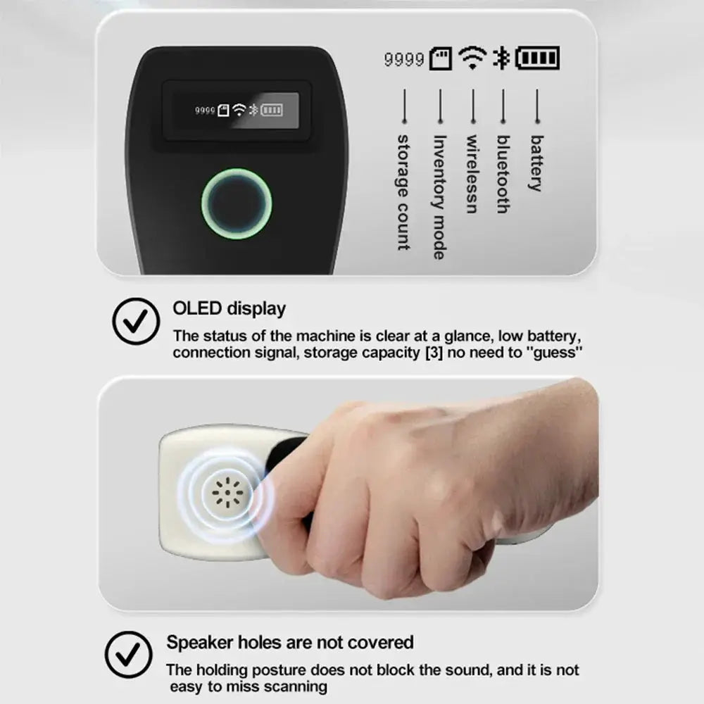 Wireless Mini 2D Barcode Scanner Bluetooth Reader for Mobile