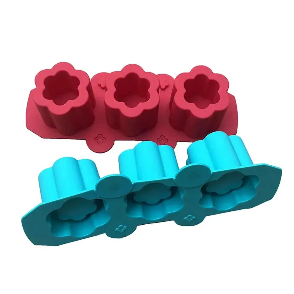3 Cavity Plum Blossom Succulent Flowerpot Silicone Ice Tray