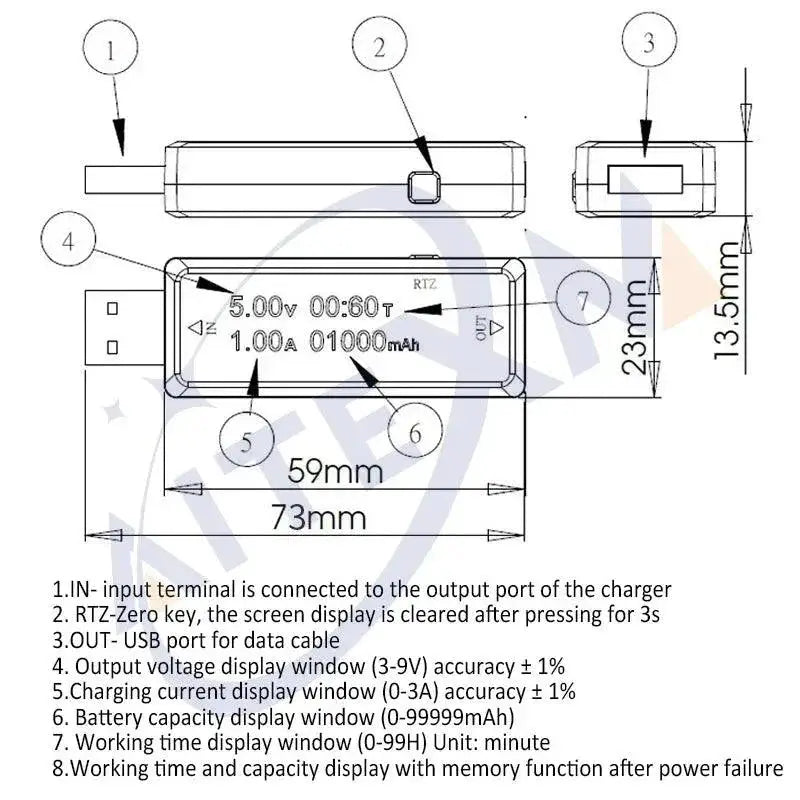 USB Voltage Current Capacity Tester Accurate Measurements