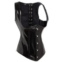 Black PVC Underbust Corset Wetlook Bustier Steampunk