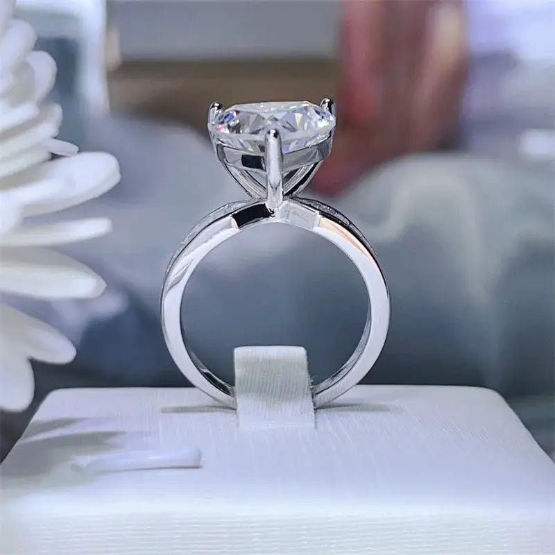GIA Certified Silver Moissanite Ring Style CAFPK — product image 2