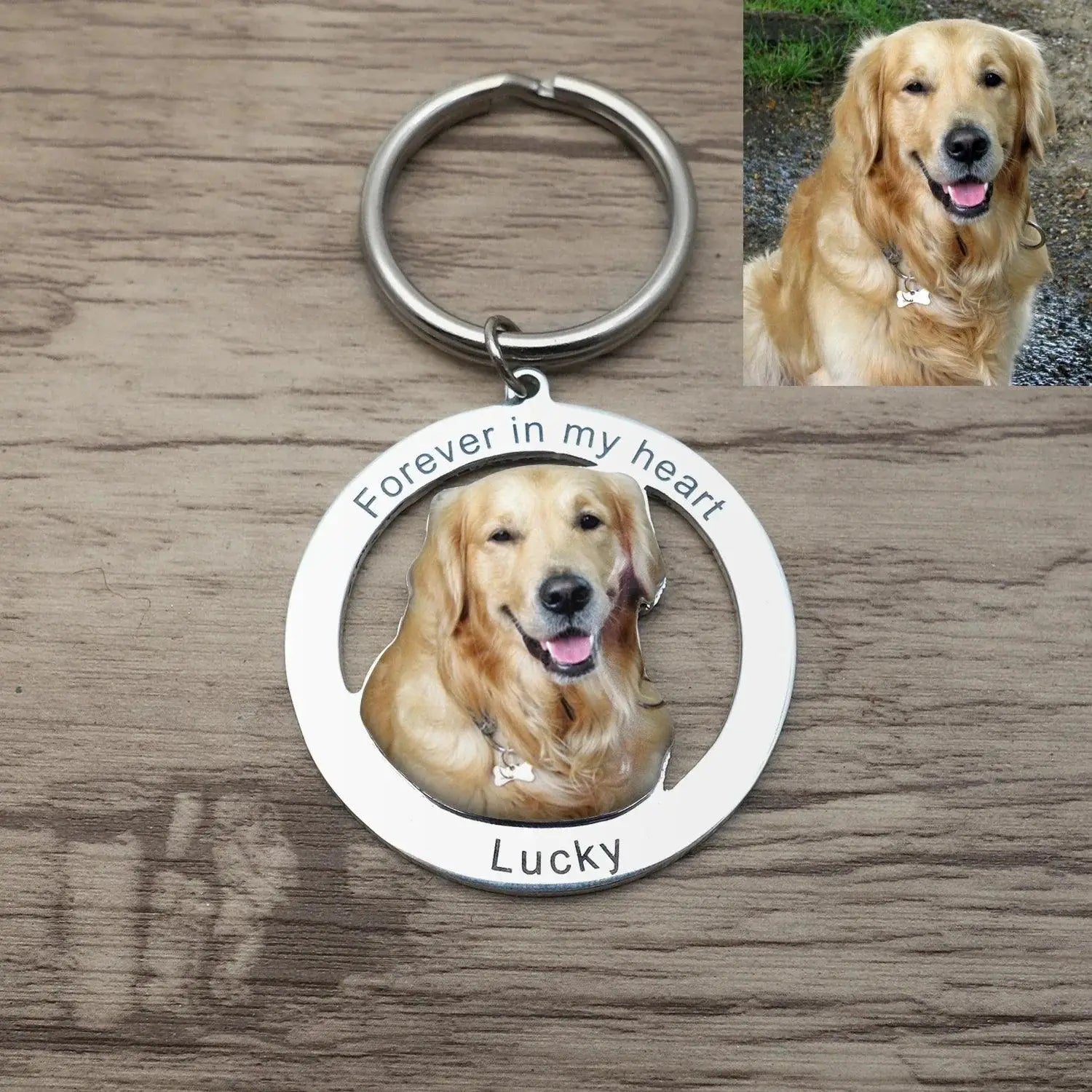 Custom Pet Portrait Engraved Keychain Gift For Pet Lovers