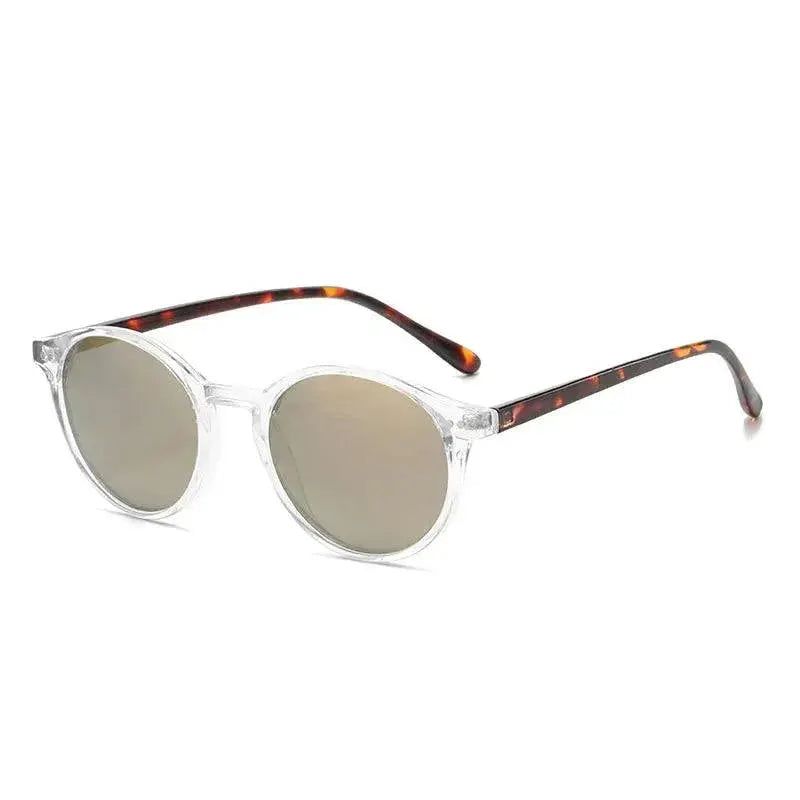 Stylish Retro Round Polarized Sunglasses Leopard Frame