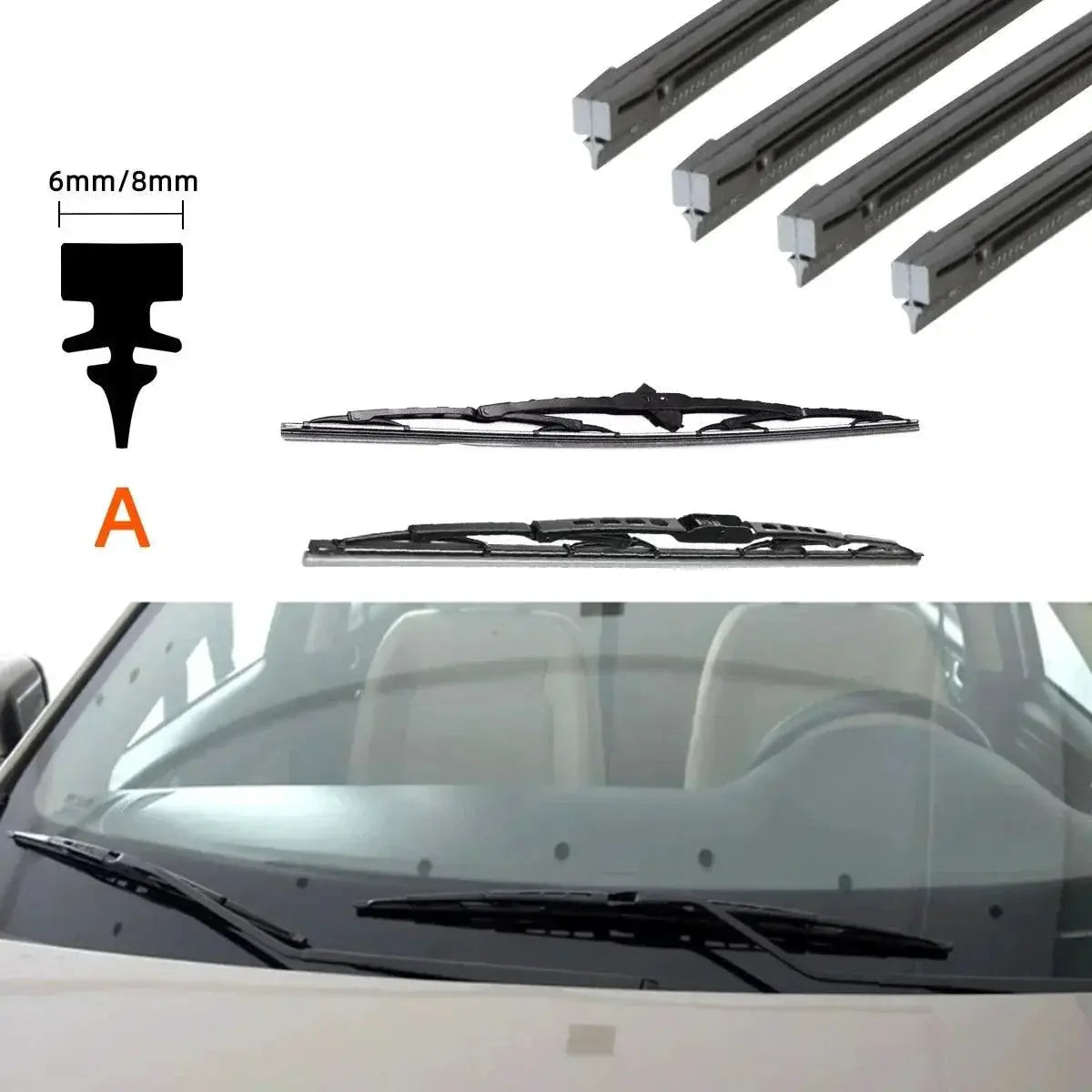 Car Wiper Blade Refills All Season Replacement Kit