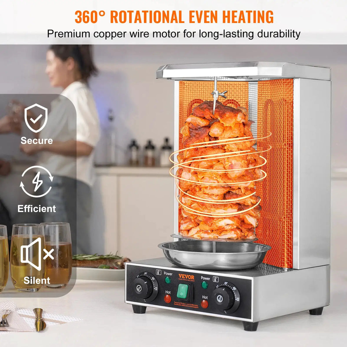 SucceBuy Shawarma Grill Machine Chicken Shawarma Cooker Machine — product view 5