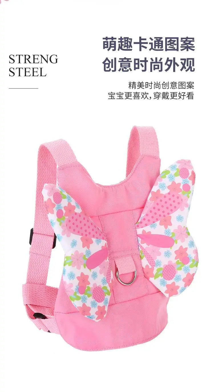 Toddler Leash Safety Backpack Pink Anti Loss Traction Rope