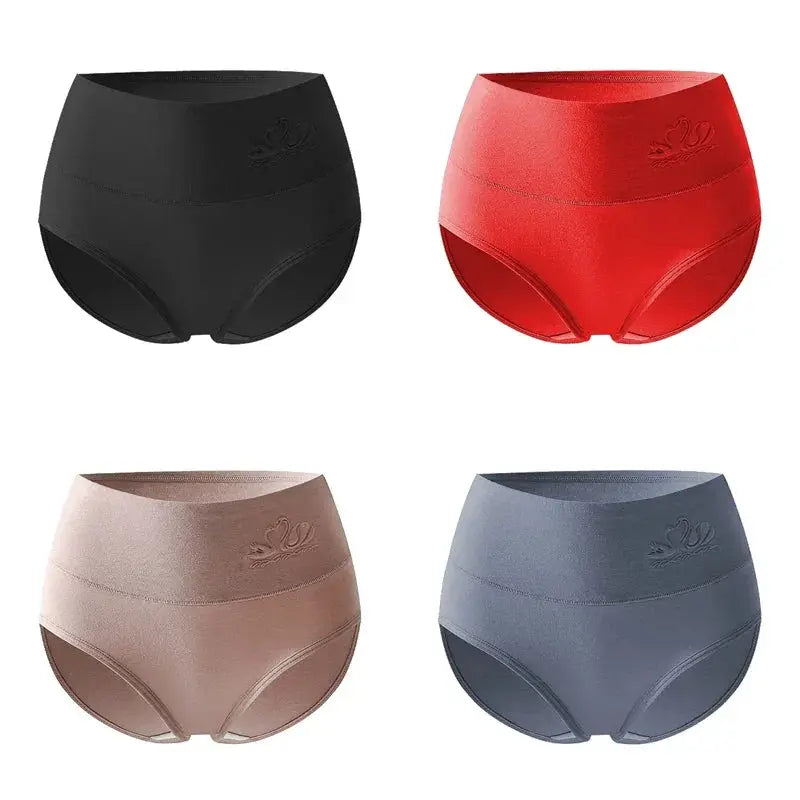 4 Piece Cotton Womens Panties High Waist Shaper Underwear