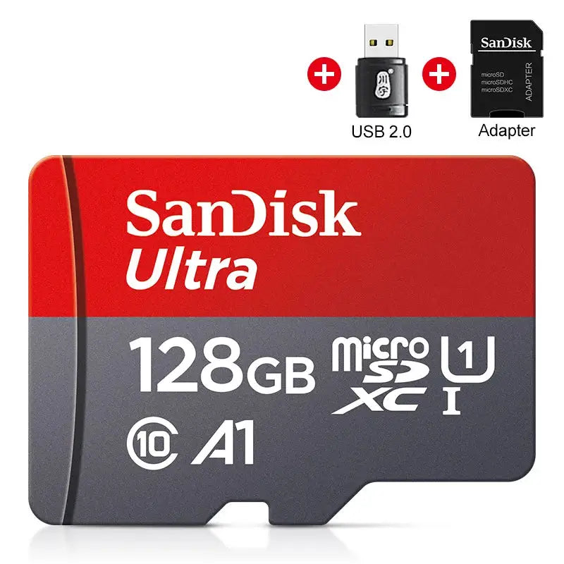 Original Sandisk Memory Card 256GB 128GB 64GB 32GB micro sd card Class 10 UHS-1 TF Flash Card for Samrtphone PC + Card Reader