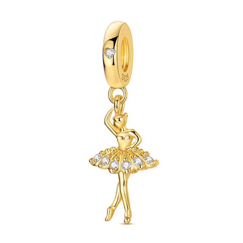 Golden Charm Bead Sterling Silver