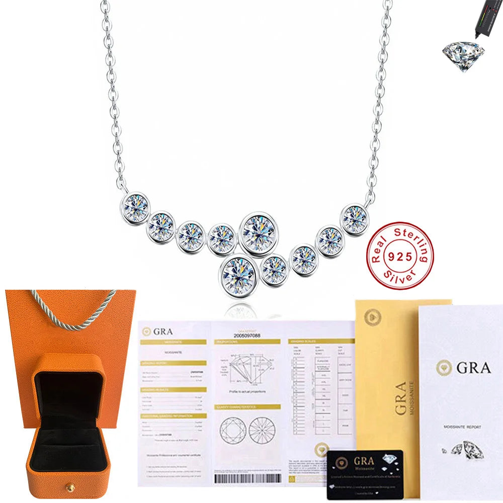 Round Moissanite Pendant Necklace in Sterling Silver Cbtb — product view 6