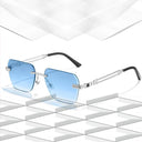 Stylish Rimless Pilot Sunglasses with UV400 Protection