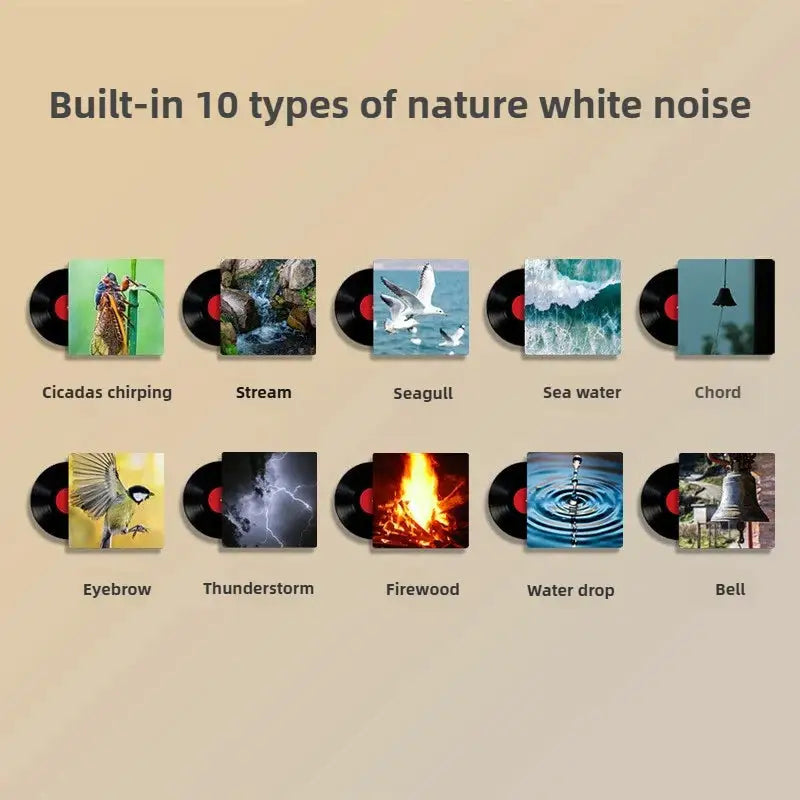 RGB Sleep White Noise Machine with Soothing Sound Touchable Rechargeable LED Night Light Relaxing Audio & Sleep Lamp for Baby