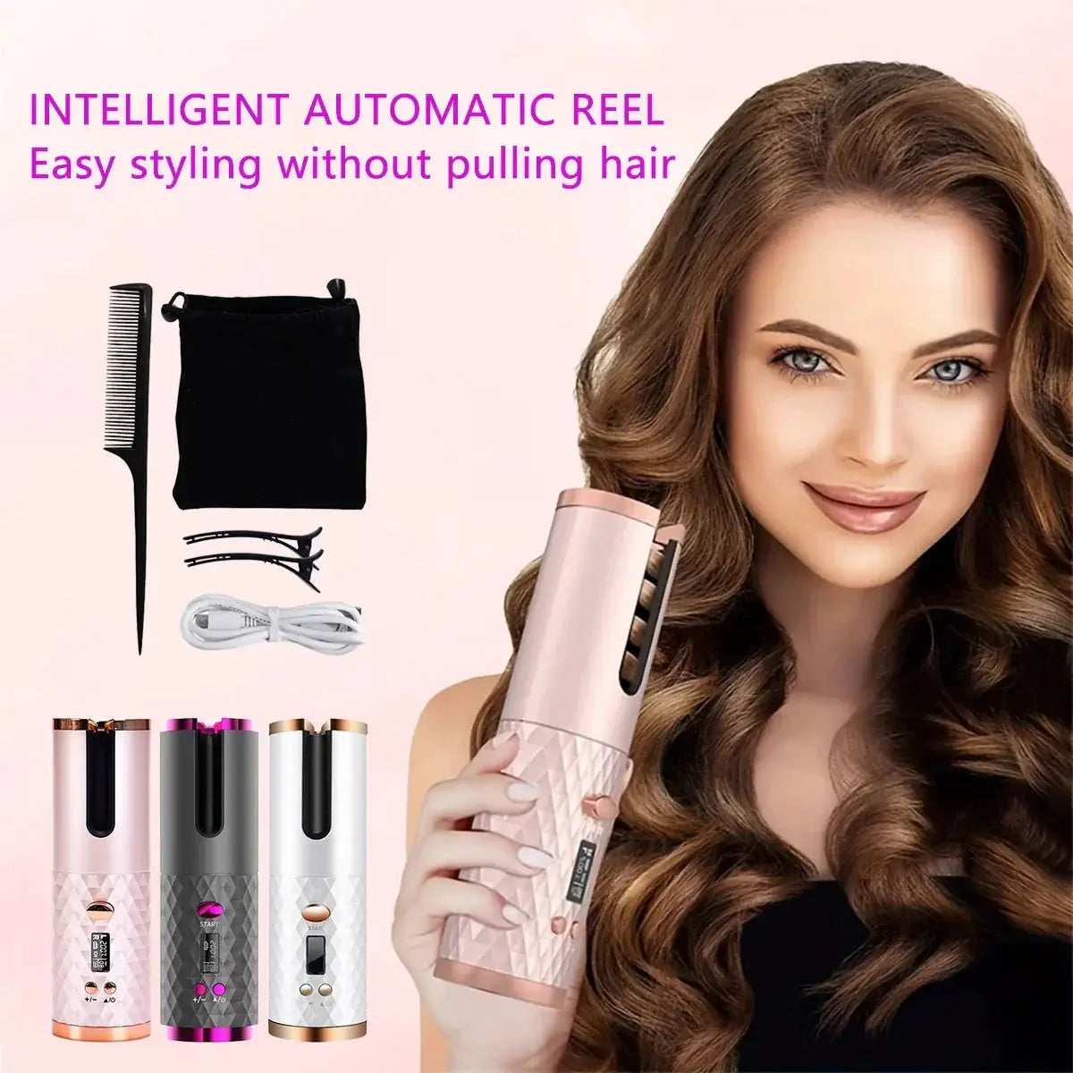 Cordless Automatic Rotation Hair Roller With 6 Temp Modes - OurLum.com