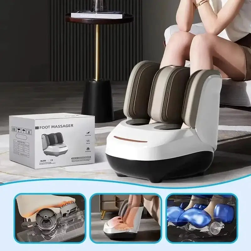 Electric Finger Pressure Foot Massage Vibration air Compression Heating Electric Roller Calf Machine Foot Massager