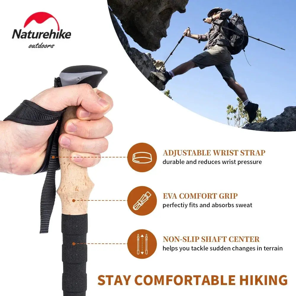 Carbon Fiber Trekking Poles 2 Piece Collapsible Hiking Poles