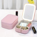 Rechargeable LED Makeup Mirror Portable Travel Case Light