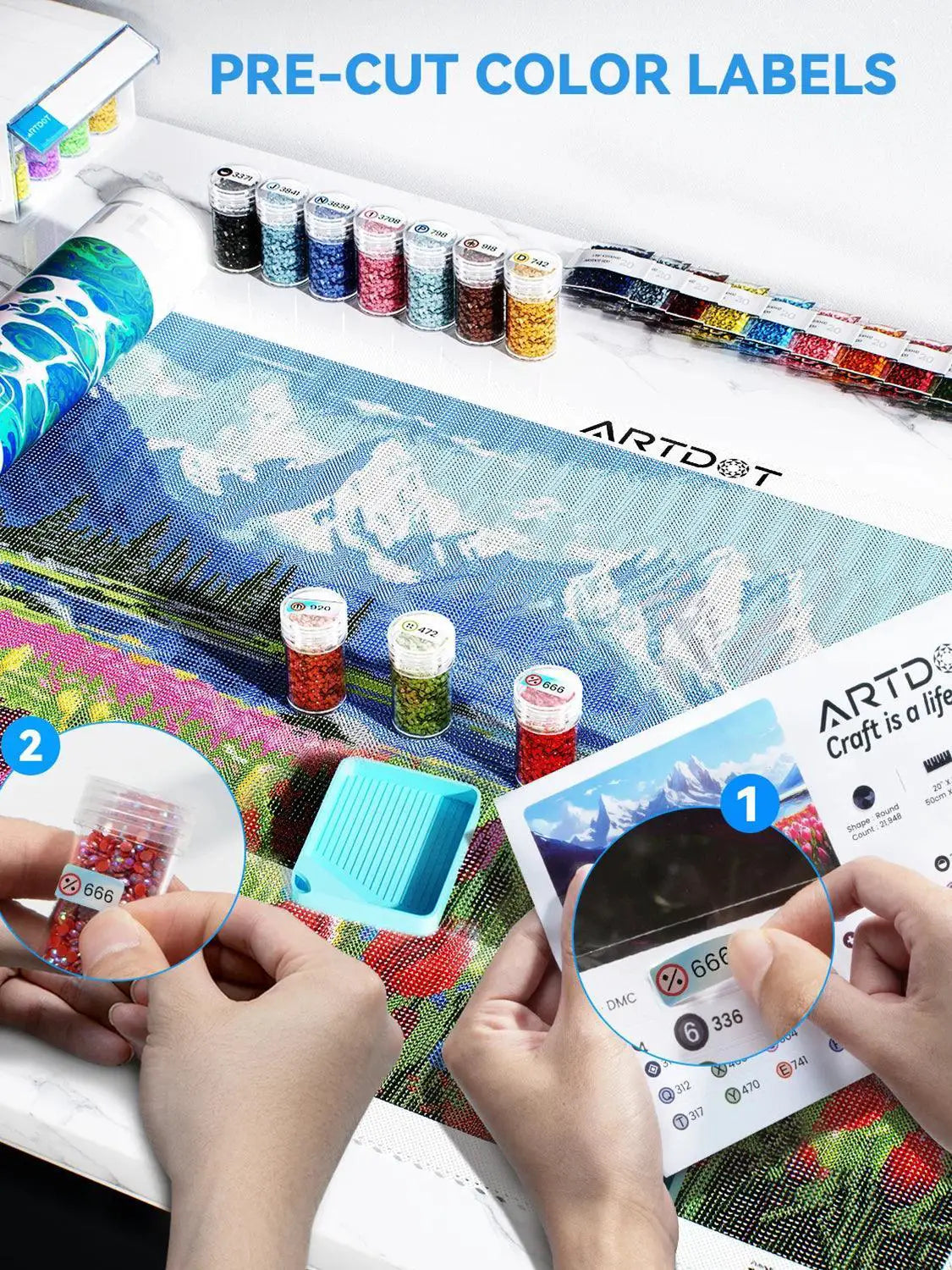 ARTDOT 5D Flower Diamond Painting Kits For Home Decor Gifts