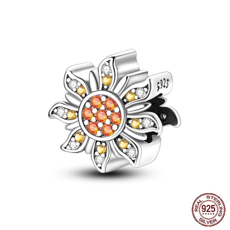Sterling Silver Exquisite Flower Sunflower