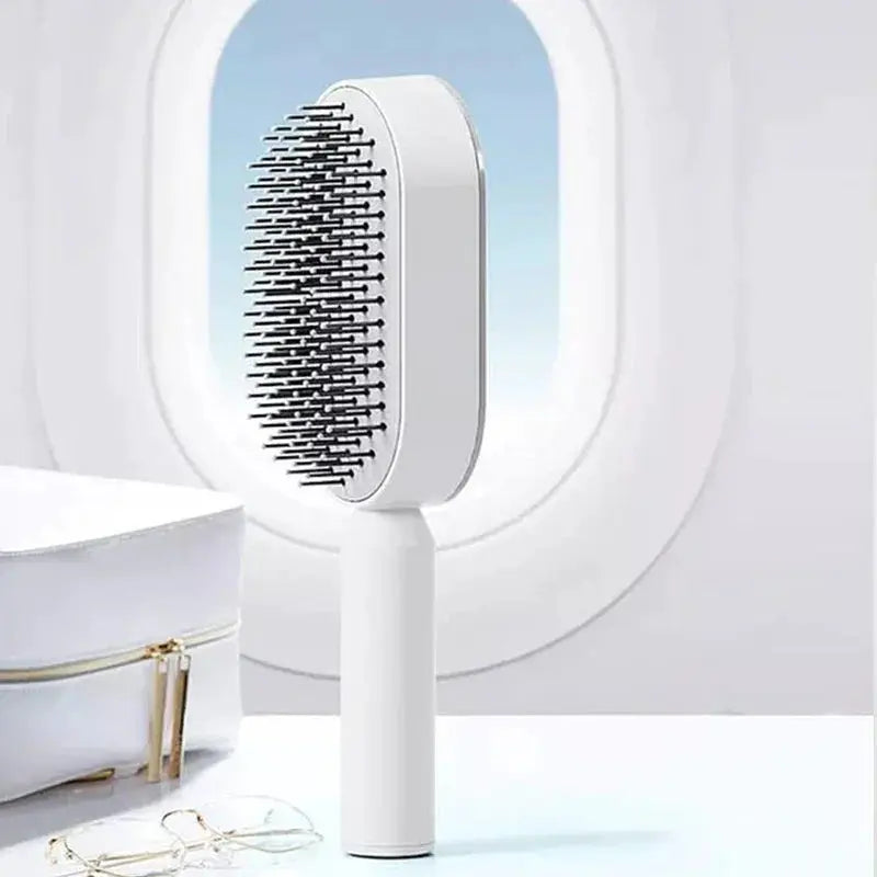 Self Cleaning Hair Brush For Thick Hair With Air Cushion