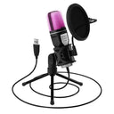USB Microphone RGB Gaming Mic for Podcast Studio PC