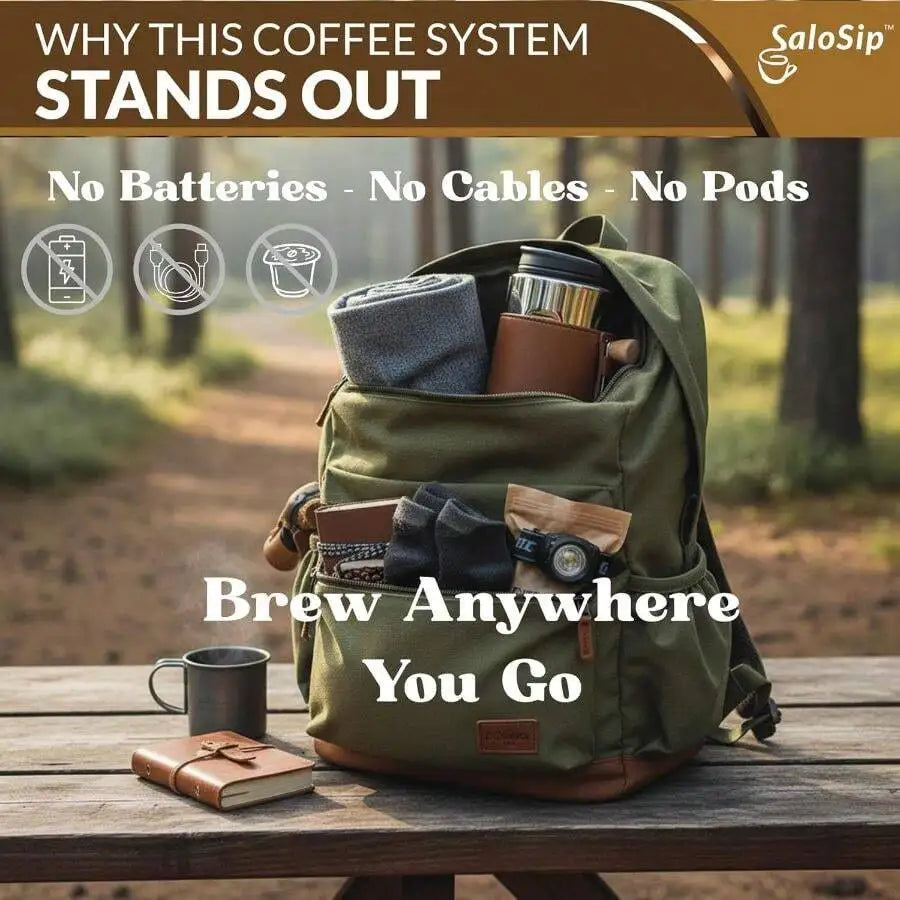 Portable Manual Pour Over Coffee Maker With - Travel Camping — product view 2