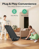 Smart AI Under Desk Walking Pad Treadmill Incline Safety Bar