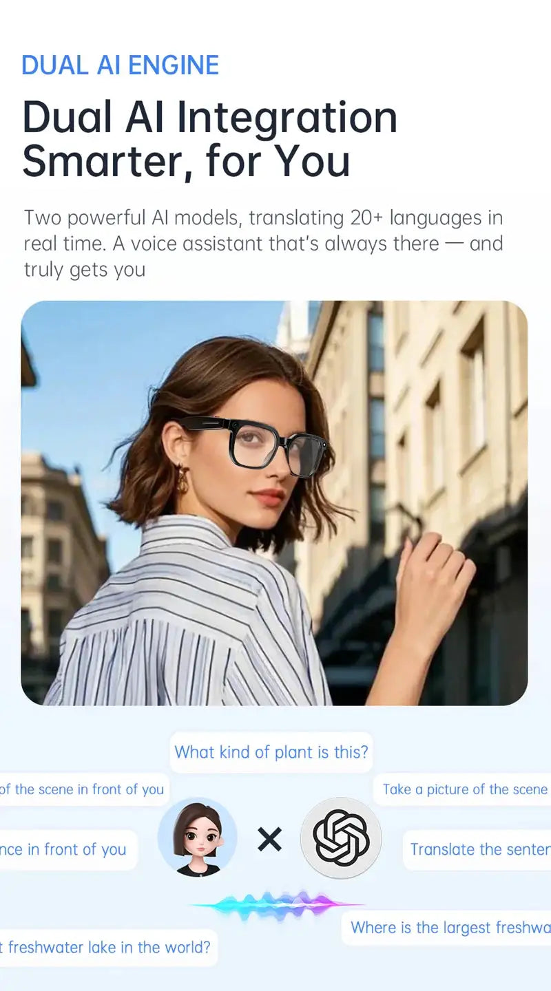 HD Color Changing AI Smart Glasses Chat GPT Camera Bluetooth Call — product view 5