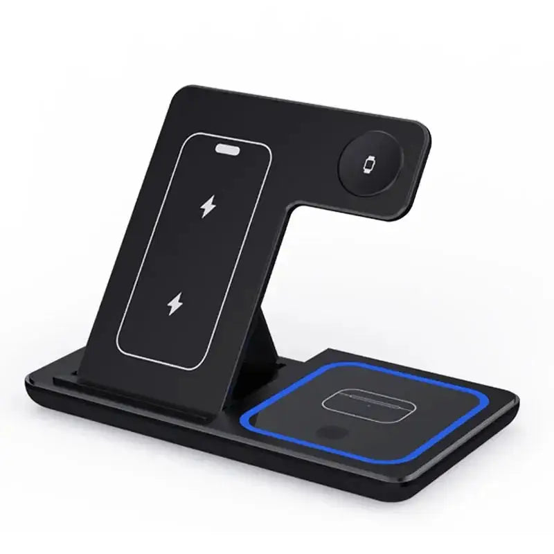 30W LED Fast Wireless Charger Stand 3 In 1 For Apple Devices