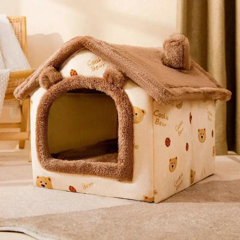 Foldable Winter Warm Cat Bed For Small Pets Cozy Nest