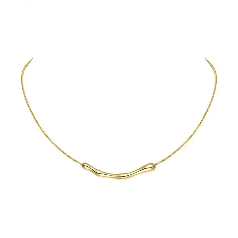 European American Stainless Steel Gold Collarbone Chain