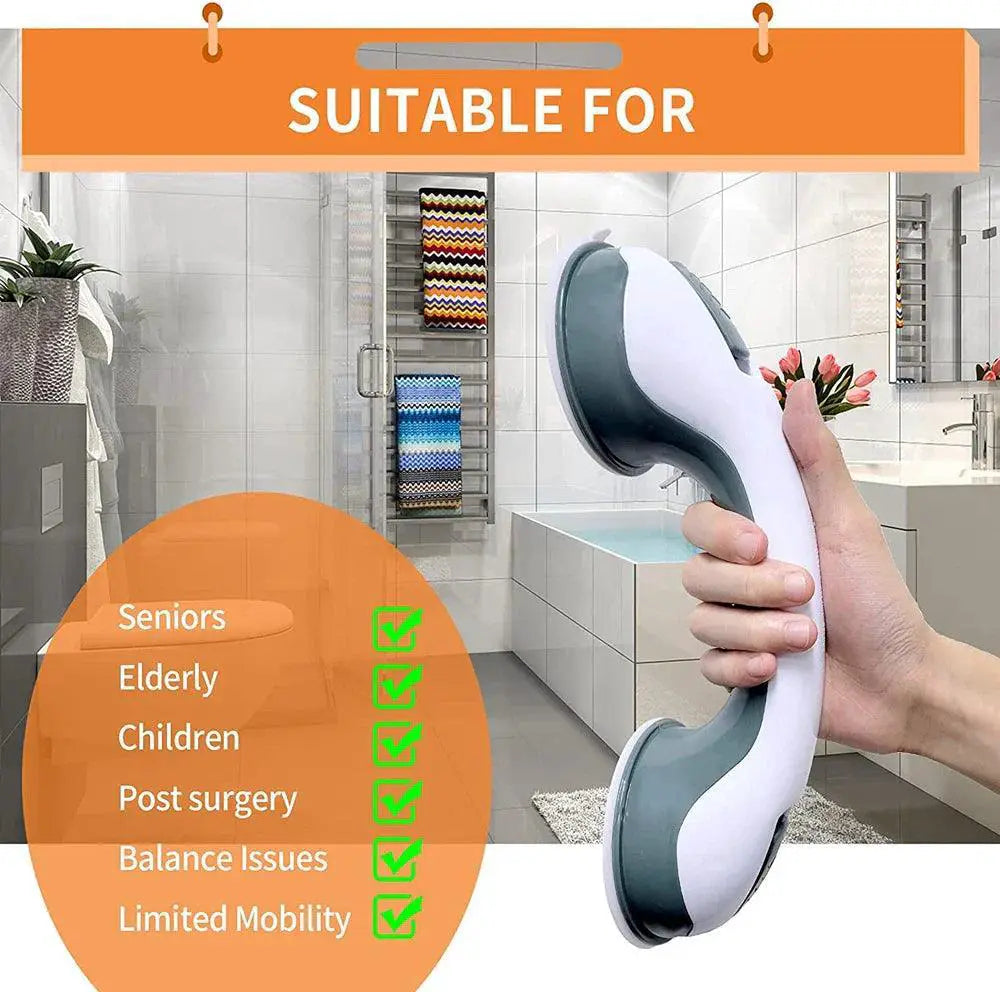 Shower Safety Handle Grab Bars Dual Locking Suction