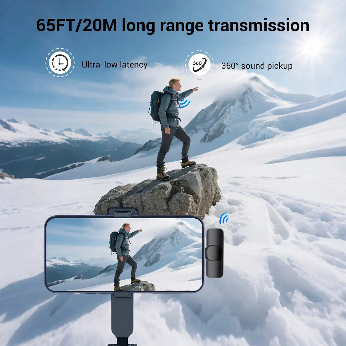 Type-C Port Professional Wireless Lavalier Microphone for Smartphones, Computers and Cameras, Plug and Play