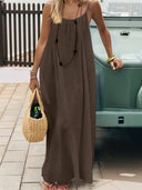 Women Strapless Backless Maxi Dress Sleepwear Loungewear Casual Loose Fit Summer