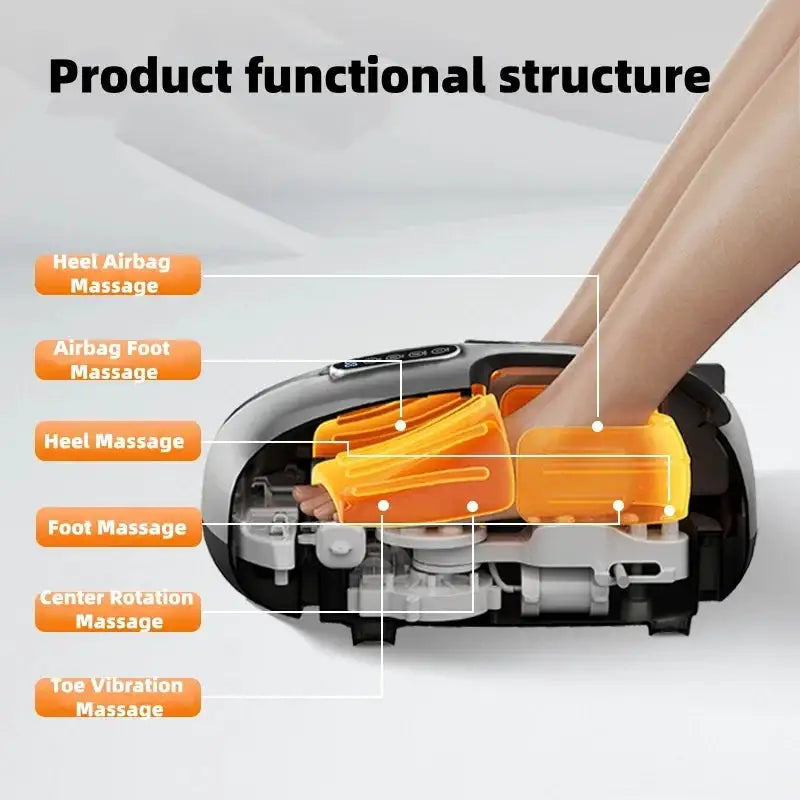 Jinkairui Automatic Foot Massage Machine with Fully Wrapped Rollers Sole Kneading Airbag Pressing Relaxation Foot Massager