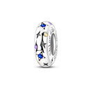 Charm Silver Plated Zircon Beads