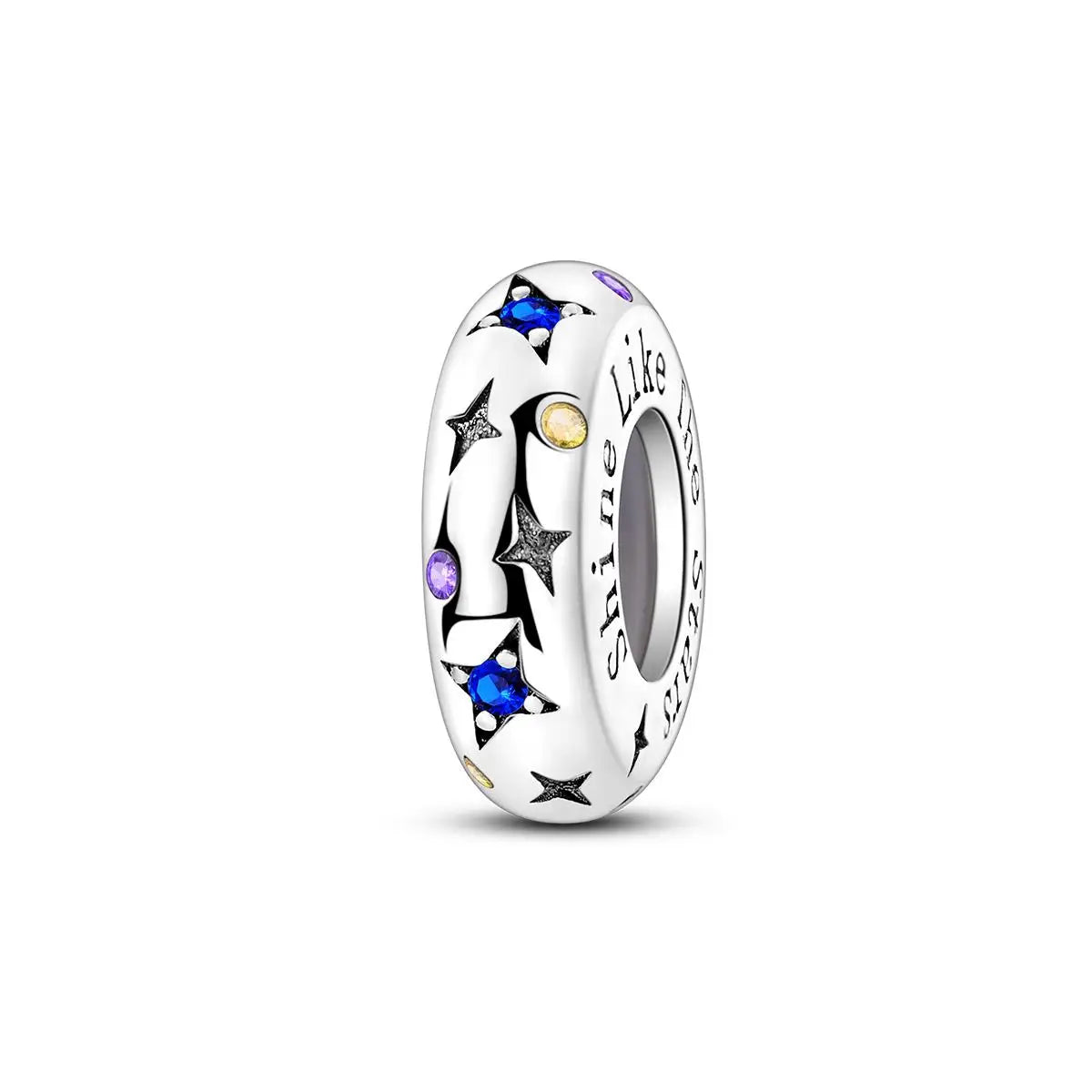 Charm Silver Plated Zircon Beads