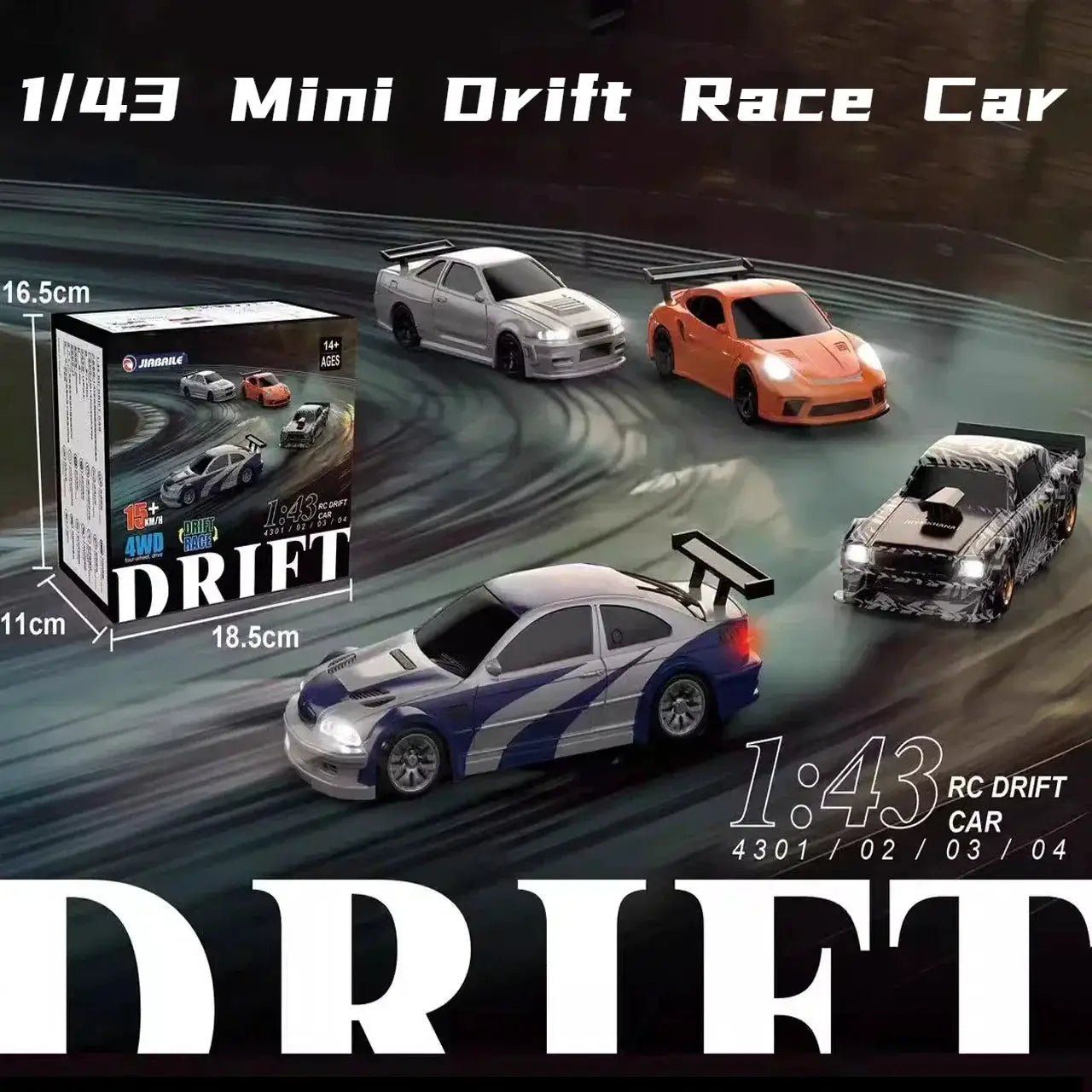 2.4G RC Drift Car 1/43 4WD High Speed Racing Model Gift