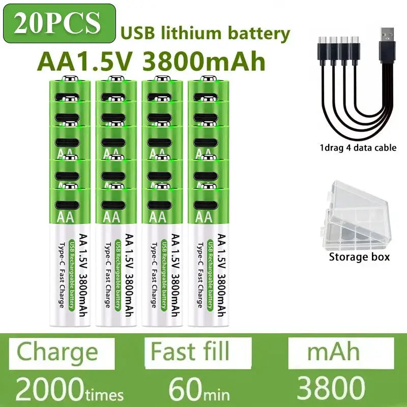 AA AAA Rechargeable Batteries - Capacity — product view 17