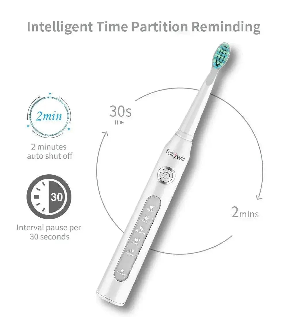 Fairywill FW507 Waterproof Sonic Toothbrush 40K VPM 4 Heads