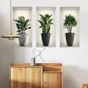 Wall Art Stickers Simulate 3D Potted Green Plants Decor