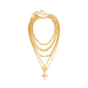 5Pc/Set Vintage Peach Love Heart Cross Jesus Pendant Choker Necklace