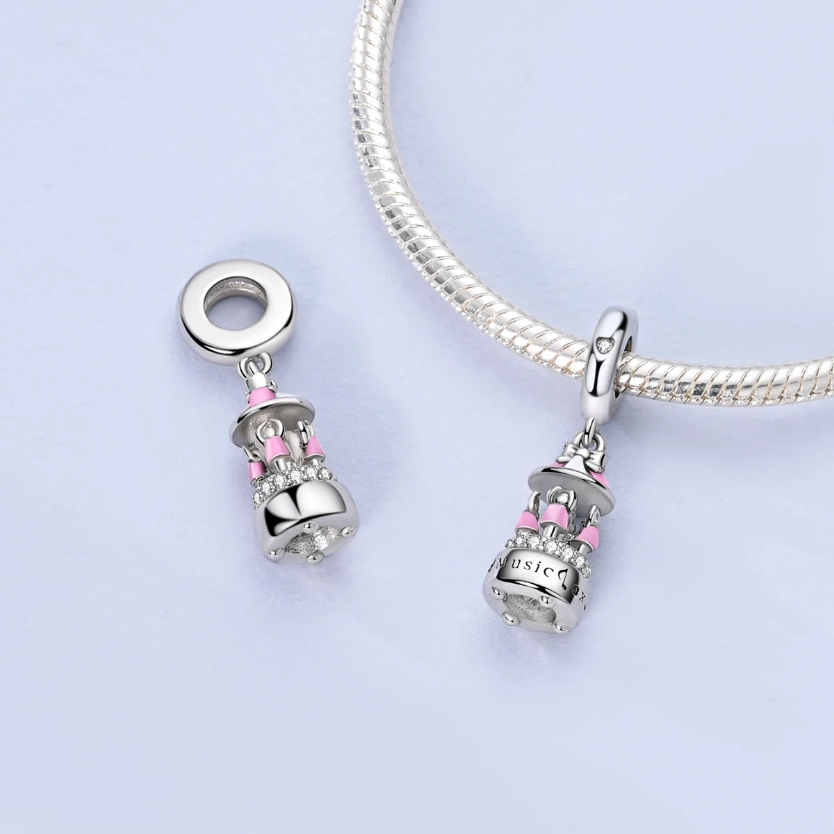 Charm Silver Plated Zircon Beads