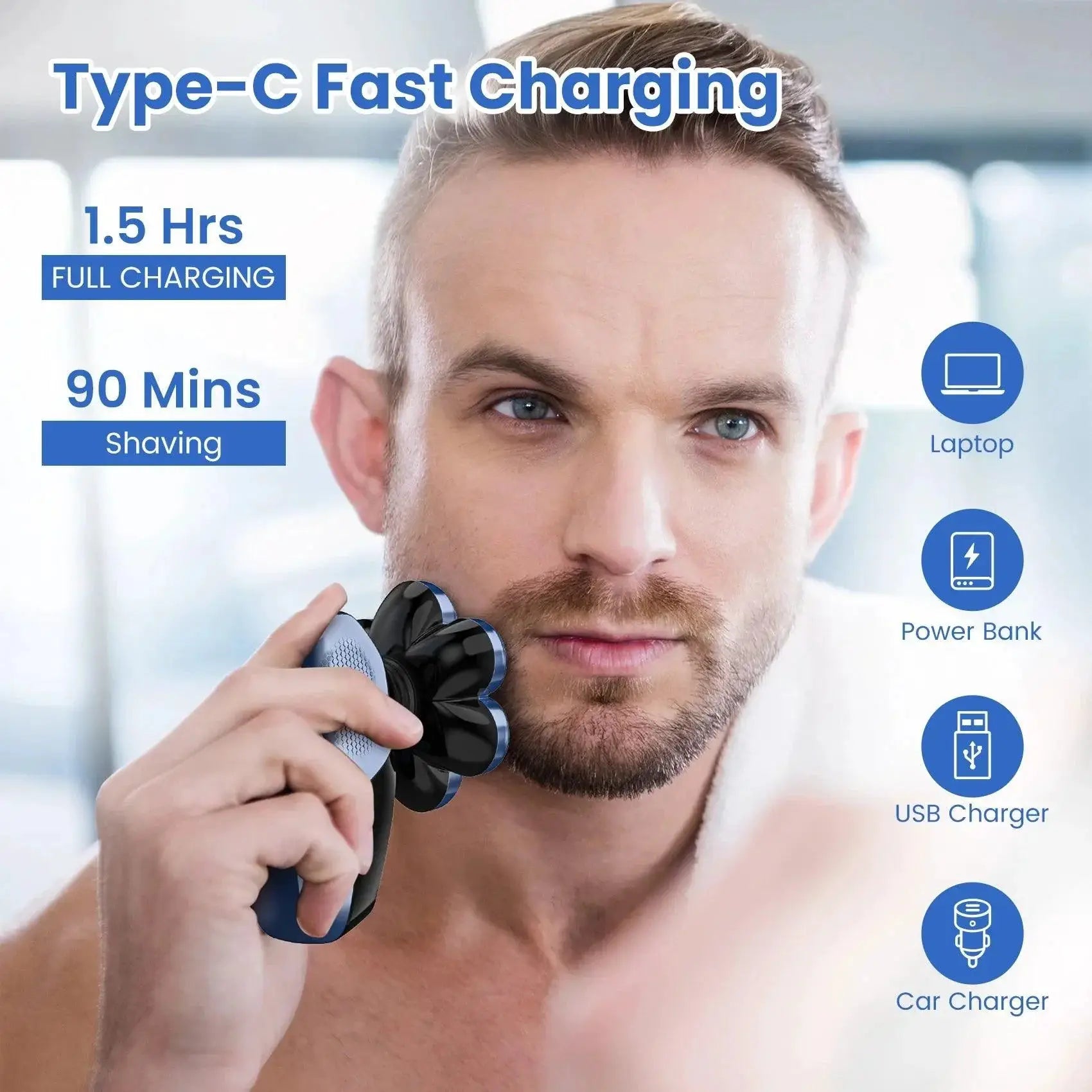 5 In 1 Electric Head Shaver Waterproof Kit For Bald Men