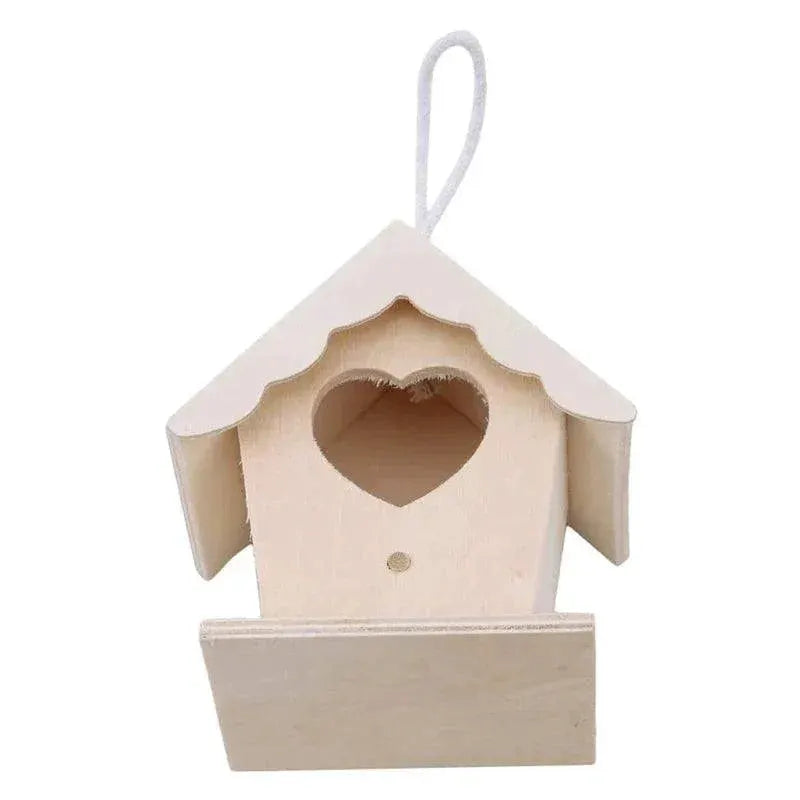 Wooden Hummingbird House Outdoor Bird Nest Garden Decor