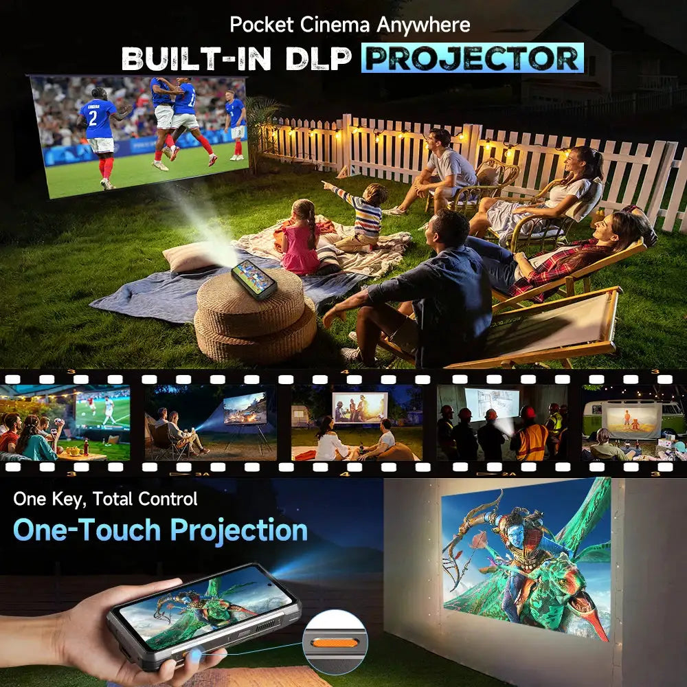 Ulefone Armor 34 Pro+ 5G Rugged Smartphone 16GB+512GB 25500mAh Built-in Projector 64MP Night Vision 6.95'' 120Hz NFC Android 15