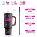 Meoky 40oz Tumbler Handle Straw Stainless Steel Cup Gift