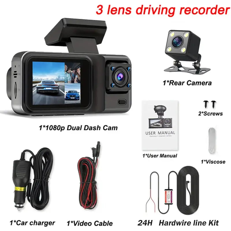 Car DVR Dash Cam - GPS Recorder - 2 Channel With 32G TF Card product image