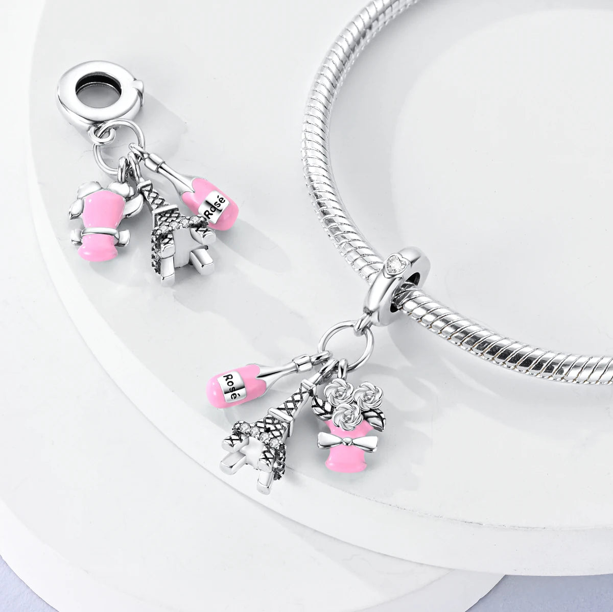 Silver Plated Dangle Charm Beads