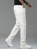 Four Season New Men's Yellow Jeans Fashion Business Casual