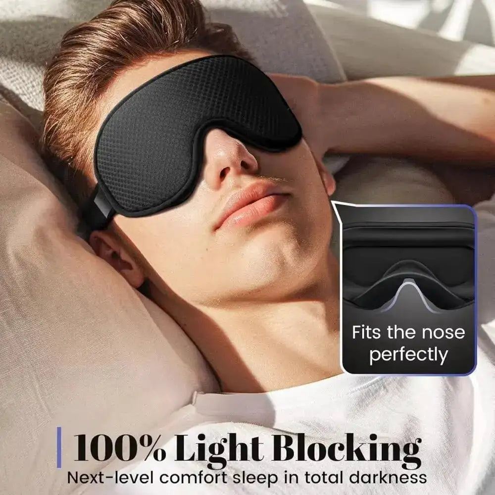Sleep Mask Blackout Eye Mask for Sleep - 3D Breathable Soft Comfortable Eye Mask for Sleeping - Adjustable Strap Unisex